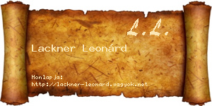 Lackner Leonárd névjegykártya